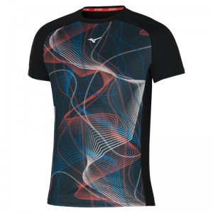 Mizuno AERO Tee Zwart Gekleurd | CWCC6235