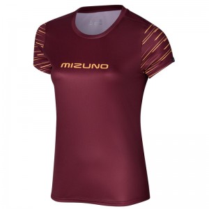 Mizuno Athletics Graphic Tee Bordeaux | UHST0200