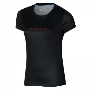 Mizuno Athletics Graphic Tee Zwart | FVOT7135