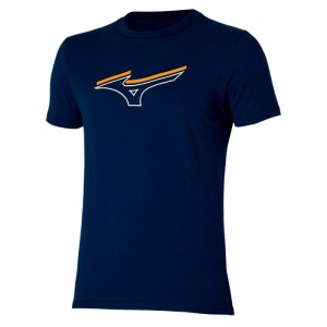 Mizuno Athletics RB Tee Donkerblauw | XJJL3346