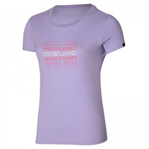 Mizuno Athletics Tee Paars | XCSS3017