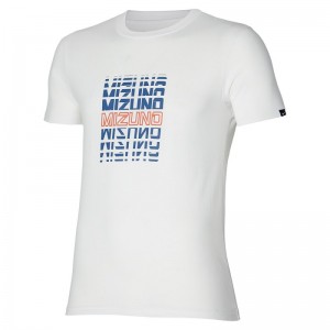 Mizuno Athletics Tee Wit | VAAZ4626