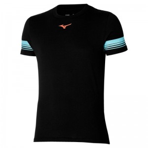 Mizuno Athletics Tee Zwart | DGFD0116