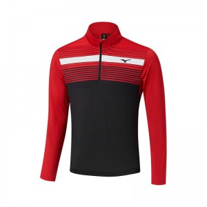 Mizuno BRZ Elite ST 1/4 Zip Rood Zwart | UTHO0301