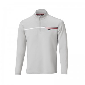 Mizuno Brze Tstripe 1/4 Zip Grijs | BLWN6189