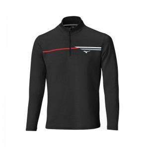 Mizuno Brze Tstripe 1/4 Zip Zwart | LEFR6689