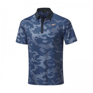 Mizuno Camo Shirt Donkerblauw | VQIW1750