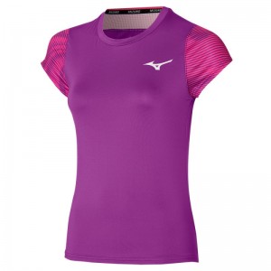 Mizuno Charge Printed Tee Paars | UZJW6703