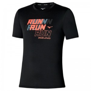 Mizuno Core Run Tee Zwart | CXTE4005