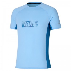 Mizuno Dryaeroflow Graphic Tee Blauw | ASCQ1780