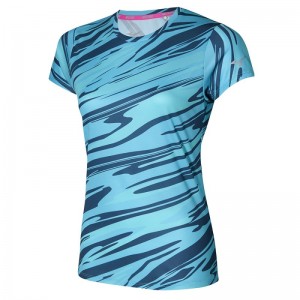 Mizuno Impulse Core Graphic Tee Blauw | VYHO6209