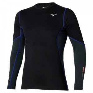 Mizuno Merino Wool Crew Zwart Blauw | JQFG4628