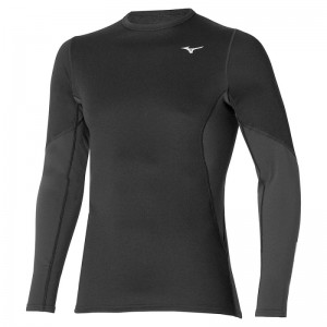 Mizuno Merino Wool Crew Zwart | LSBB5774