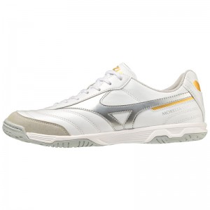 Mizuno Morelia Sala Classic IN Wit Zilver Goud | KLOV3554