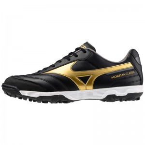 Mizuno Morelia Sala Classic TF Zwart Goud Donkergrijs | OJLQ6168