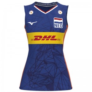 Mizuno Nevobo Volleyball Match Blue Shirt Blauw | FWTI5326