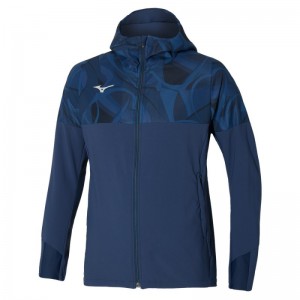 Mizuno Paris Athlete Hooded Donkerblauw | UUFA4537