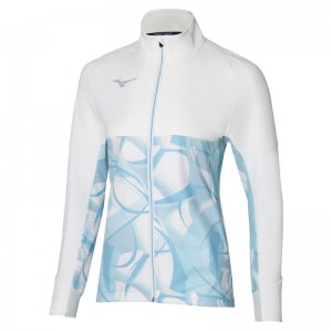 Mizuno Paris Athlete Hybrid Warm Up Wit Blauw | EXAS6901