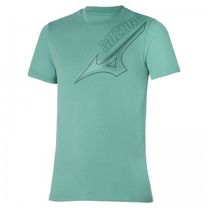 Mizuno Release Graphic Tee Groen Blauw | JVCY7313