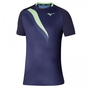 Mizuno Release Shadow Graphic Tee Donkerblauw | UCND6244