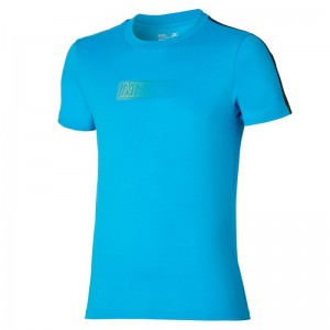 Mizuno Release Tape Tee Blauw | QLZD5749