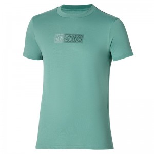 Mizuno Release Tape Tee Groen Blauw | YSCX7199