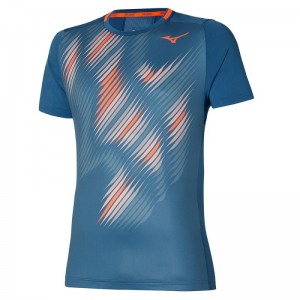 Mizuno Shadow Graphic Tee Blauw | AAZC4803