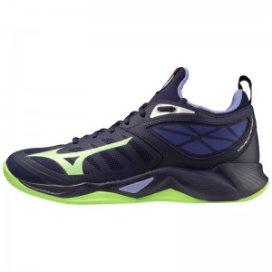 Mizuno WAVE Dimension Donkerblauw Groen Paars | GQGY0048