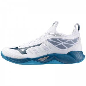 Mizuno WAVE Dimension Wit Blauw Zilver | VXIT4025