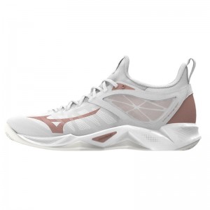 Mizuno WAVE Dimension Wit Roze | OHBD5840