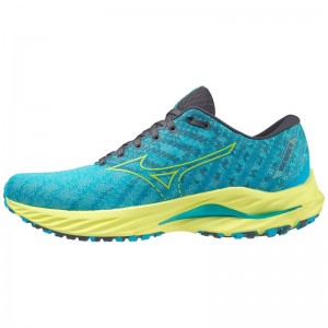 Mizuno WAVE Inspire 19 Blauw Geel | ZFLZ2140