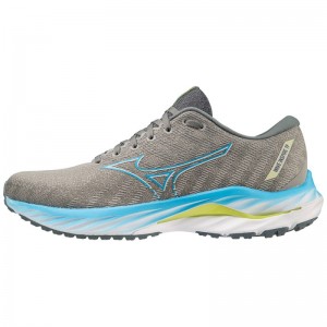 Mizuno WAVE Inspire 19 Grijs Blauw Geel | HDBL0255