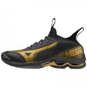 Mizuno WAVE Lightning Neo2 Zwart Goud | CHED4794