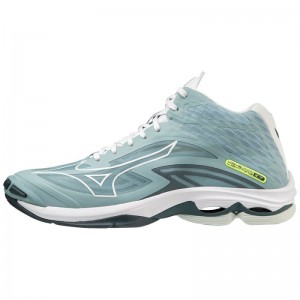 Mizuno WAVE Lightning Z7 Mid Grijs Blauw Wit Lichtgroen | EJNS7810