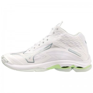 Mizuno WAVE Lightning Z7 Mid Wit Groen | VQOV8089