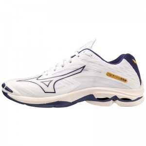 Mizuno WAVE Lightning Z7 Wit Blauw Goud | UJUY2290