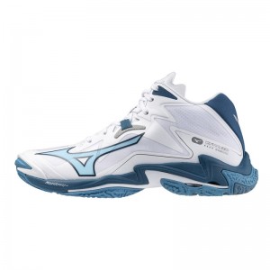 Mizuno WAVE Lightning Z8 Mid Wit Blauw Zilver | GKRL0360