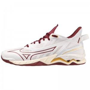 Mizuno WAVE Mirage 5 Wit Bordeaux Goud | MHWF7609