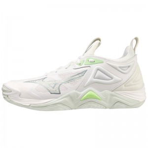 Mizuno WAVE Momentum 3 Wit Groen | DHQB1185