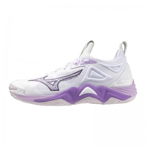 Mizuno WAVE Momentum 3 Wit Paars | EBFL9016