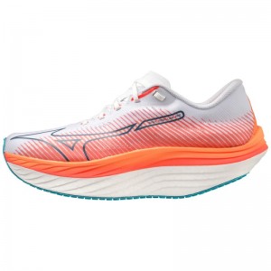 Mizuno WAVE Rebellion Pro Wit Zilver Rood | WHKE8878