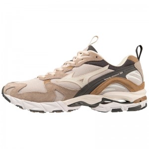 Mizuno WAVE Rider 10 Premium Zilver Wit Bruin | NTTB0686