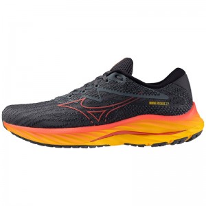 Mizuno WAVE Rider 27 Grijs Groen Rood Oranje | DANL6222