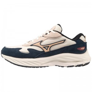 Mizuno WAVE Rider β Wit Beige Donkerblauw | AOZF5833