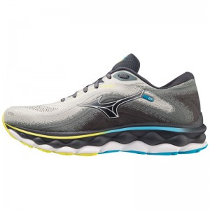 Mizuno WAVE Sky 7 Blauw Wit Geel | URQL3372