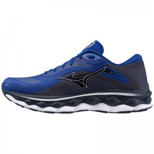 Mizuno WAVE Sky 7 Blauw Wit Zwart | MWMZ6648