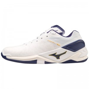 Mizuno WAVE Stealth Neo Wit Blauw Goud | PARD5606