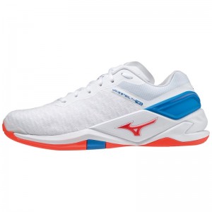 Mizuno WAVE Stealth Neo Wit Rood Blauw | OCTL4429