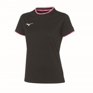 Mizuno Wom Tee Zwart | OYQA0507