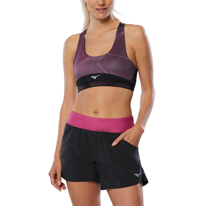 Mizuno Alpha Graphic Bra Zwart Roze | WSZH1892